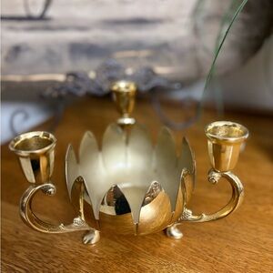 Brass plated candle holder